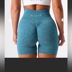 Nvgtn Teal scrunch shorts xs